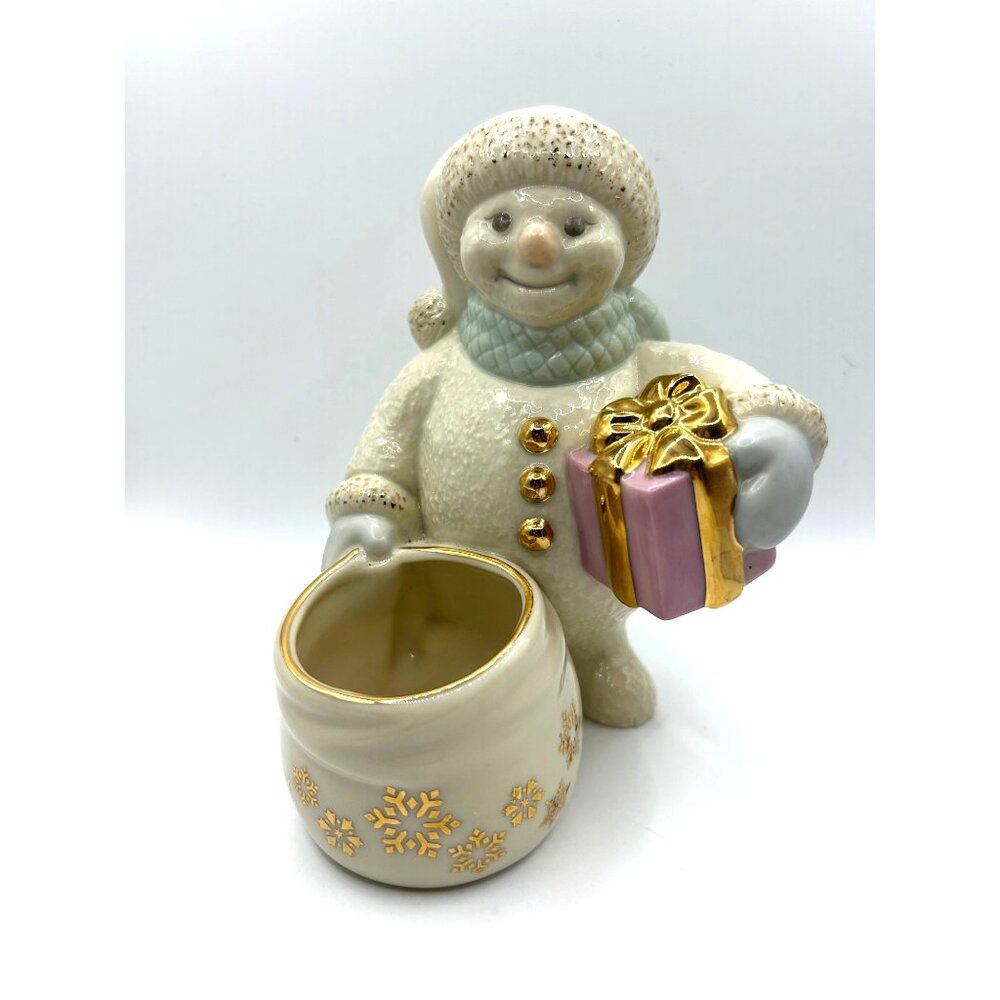 Lenox Porcelain Snowlight Snowmans Glow Figurine Tea Light Votive Holder 6027338